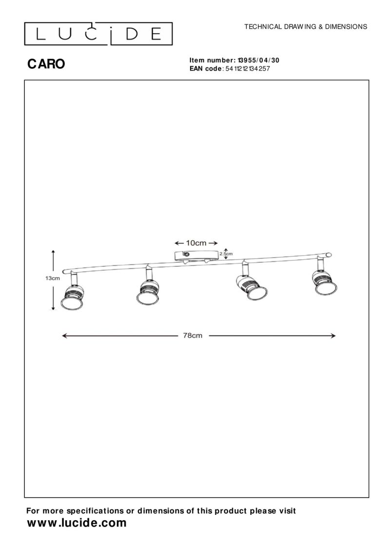 Lucide CARO - Stropné bodové svietidlo - 4xGU10 - Čierne